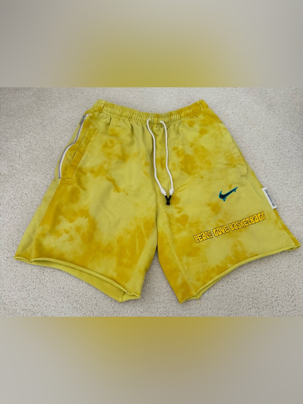 Yellow Tie-Dye Men’s Drawstring Shorts